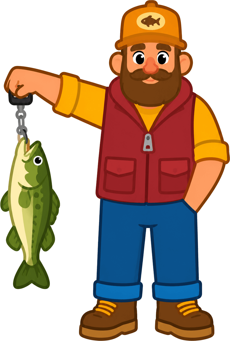 Mines Bigger fisherman holding a catch